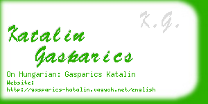 katalin gasparics business card